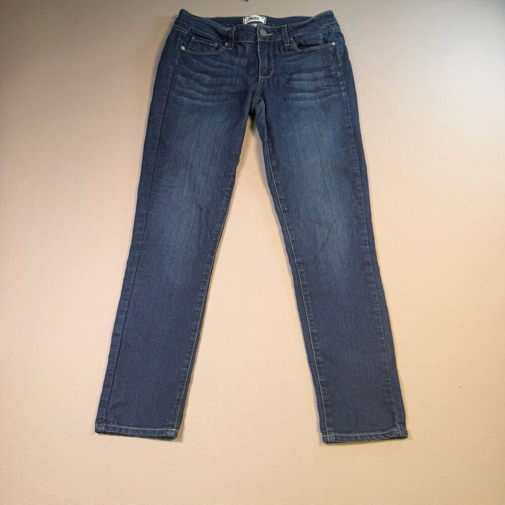 Paige Kylie Crop Jeans Womens 27 Blue Skinny Fit Mid-Rise USA Made Stretch